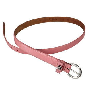 VTG pink Fossil leather belt bow detail size XL 1 " wide classic